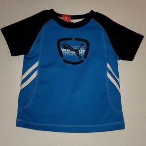 Puma Blue short sleeve Tshirt t shirt 2t White stripes Logo